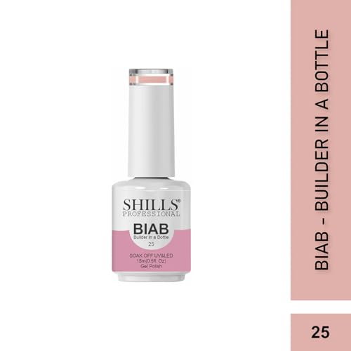 Image of SHILLS PROFESSIONAL BIAB - Builder in a Bottle 15ml | Soak Off UV & LED Gel Polish | Nail Strengthener, Base & Builder Gel in One | Long-Lasting, Chip-Resistant Formula | Available in 6 Shades (025 - Rosy Mauve)