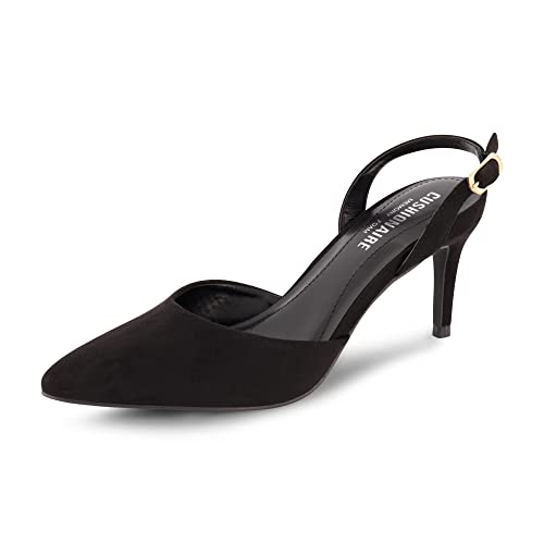 CUSHIONAIRE Women's Petula Sling Back Dress Pump +Memory Foam, Wide Widths Available