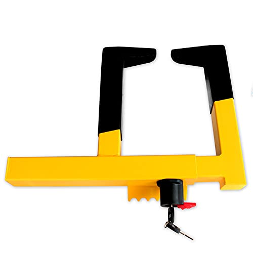 Wheel Clamp Lock Security Tire Lock Anti Theft Vehicle Lock Max 15.5 inch Tire Width and 8.5 inch Reach Universal Fit Trailers SUV Boats ATV s Motorcycles Golf Cart Wheel Lock Yellow Black