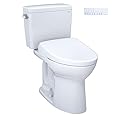 TOTO Drake WASHLET - Two-Piece Elongated 1.28 GPF TORNADO FLUSH Toilet and S7A Contemporary Bidet Seat with Auto Flush, Cotton White - MW7764736CEGA#01