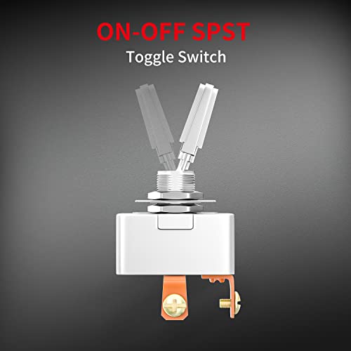 Daiertek Heavy Duty 50 Amp 12V Toggle Switch Automotive 2 Position On Off Rocker Switch Spst 2 Pin Metal Chrome Plated Screw Terminal (2Pcs) #TOP4