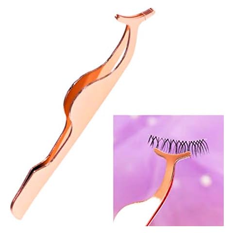 Dorisue False Eyelashes Applicator Tool Gold Eyelash Clip Tweezers Nipper Extension Tweezers Remover Cover
