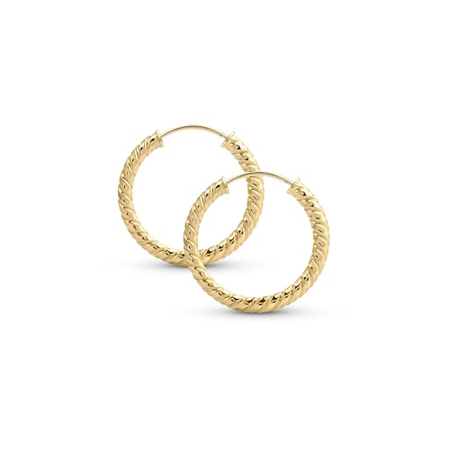 Boucles d'oreilles créoles torsadées en or 9 carats pour l'élégance au féminin