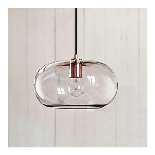 Luminaire suspendu lustre à cordon réglable avec globe de verre ovale