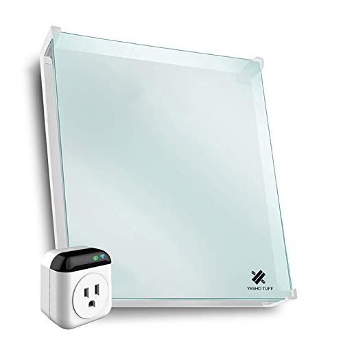 EconoHome Wall Mount Smart Space Heater Panel, WiFi Thermostat, Glass Heat Guard Cover, 400W Convection Heater, For 120 Sqft Room, 120V