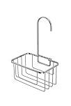 Croydex Shower Caddy Hanging Shower Storage - Hook Over Rack with No Drilling Required with Secure Self-Adhesive Pad Included, Rust Free Stainless Steel Bathroom Storage