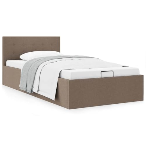 Gecheer Cama canapé hidráulica almacenaje sin colchón Taupe 100x200cm,Cama Matrimonio,Cama de Almacenamiento