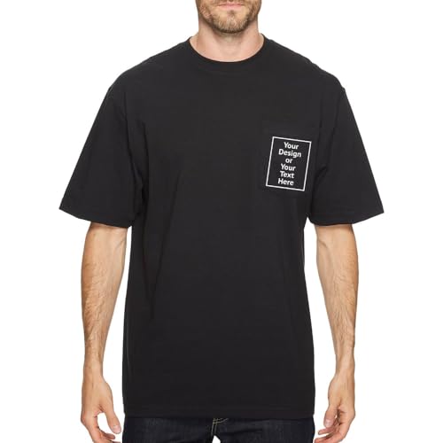 Custom Pocket T Shirts Design Your Own, Custom T Shirts for Men Women, Add Your Own Text Image, Personalized Pocket Shirts