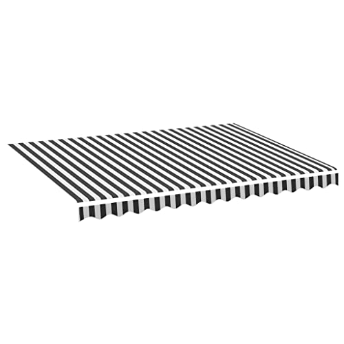 vidaXL Tissu de Remplacement pour Auvent Toile d'Auvent Tissu de Rechange pour Store Banne de Jardin Terrasse Extérieur Anthracite et Blanc 3,5x2,5 m