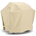 SunPatio Grill Cover 65 Inch for Outdoor Grill, Heavy Duty Waterproof BBQ Cover for Outside, All Weather Protection Gas Barbecue Cover Compatible for Weber Charbroil Nexgrill Grills and More, Beige