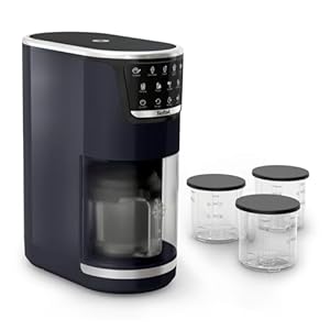 Tefal Dolci Eismaschine – 10 Programme für Eiscreme, Sorbet, Gelato & Frozen Yogurt, 1-Step-Perfector Technologie, inkl. 3x Tritan-Eisschüsseln, Mix-In-Funktion & automatisches Reinigungsprogramm