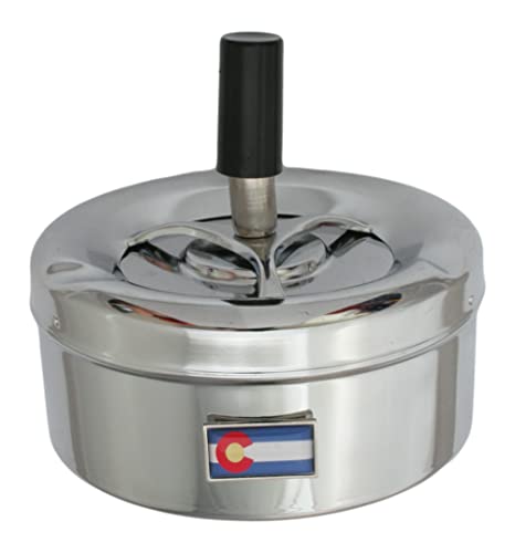 COLORADO Rotary Ashtray Drop Down Button Outdoor Windproof Portable Smokers Gift AS6