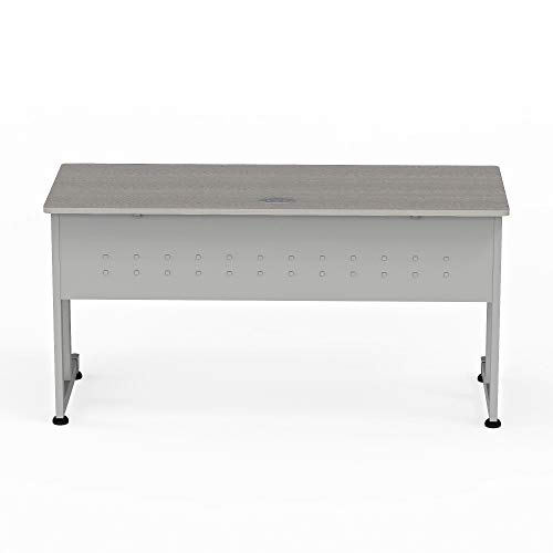Linea Italia Large Executive Easy To Assemble Metal Desk With Wood Top | Computer Table For Home Or Office, 60" X 24", Ash #TOP10