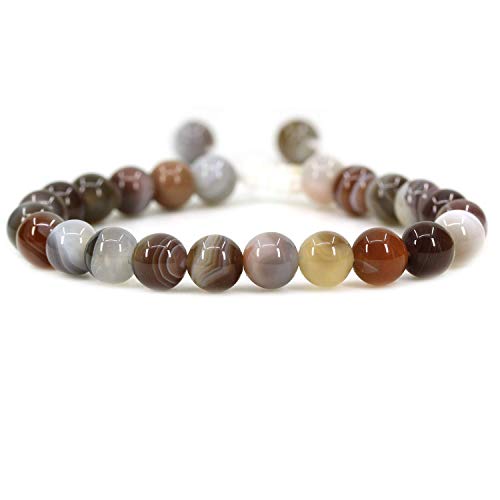 Bracelet Botswana Agate AAA naturel fait main en macramé ajustable