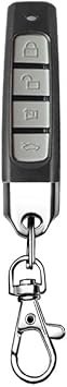 Universal Copy Remote Key Smart Home Remote Control Key Fob, 4 Buttons Cloning Wireless Remote Control Key Fob 433mhz for Car Garage Door Gate SkylightLock Black-Grey