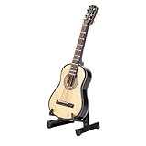 Modelo de Guitarra de Madeira, Artesanato Artesanal Realista Com Suporte e Caixa, Decoração de Casa e Escritório para Mesa e Mesa
