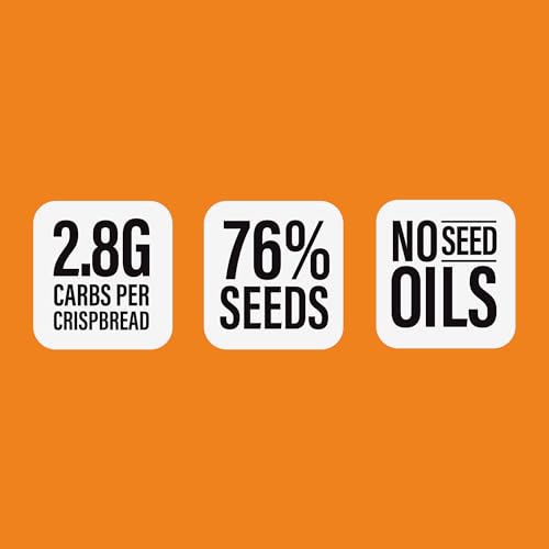 fu:di Norwegian Seeded Crispbread – Keto Crackers Made With 76% Seeds – Low Carb, High Fibre, Source of Protein, No Added Sugar, No Seed Oils – Pumpkin, Sunflower & Sesame Seed Biscuits (144g)