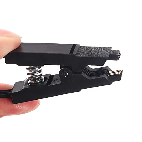 Dealikee SOIC8 SOP8 Flash Chip IC BIOS USB Test Clip Socket Adapter + BIOS USB Programmer Module Kit Set for EEPROM CH341A 24 25 Series (Clip + USB)