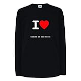 Premium Markenqualität JOllify GABLONZ AN DER NEISSE Kinder Junge Mädchen Langarm T-Shirt - Design: I Love- Ich Liebe - Größe: 164-14-15 Jahre
