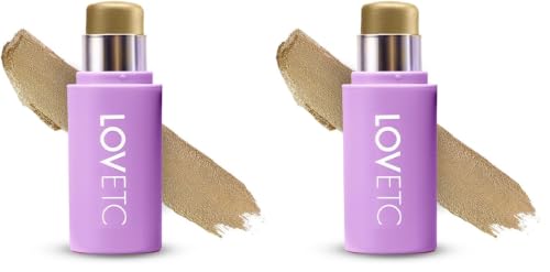 Image of LOVETC Multi-Purpose Highlighter Stick, 3-in-1 Makeup, 12Hr Wear, Glow 7.5g (Pack of 2)