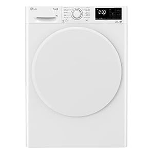 LG Electronics V3RT8N droger met dubbele inverter, warmtepomptechnologie, automatische zelfreinigende condensator, 8 kg inhoud, wifi-functie, wit