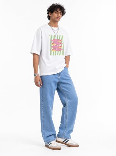 Buy Amazon Brand - Serve Men's Relaxed Straight Fit Jeans | 100% Cotton | Casual Denim (Denim 001-Light Blue-32) at Amazon.in - Image 8