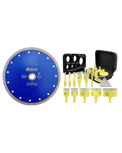 Disque diamant et Forets Diamantés Set 11 pour percer le carrelage dur sans casser