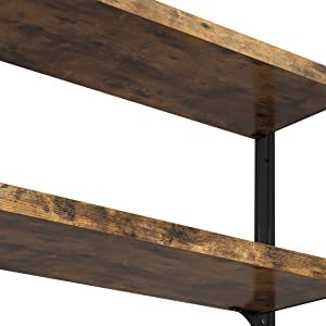 Ironck Bookshelf Industrial 3 Shelf Bookcase, Wood Storage Shelf With Metal Frame For Living Room, Rustic Brown #TOP4