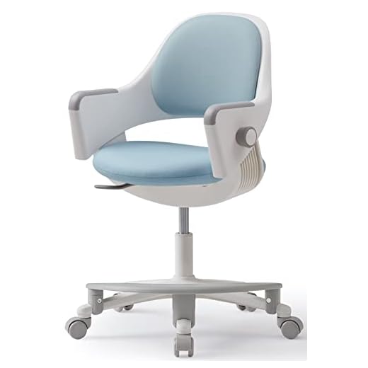 SIDIZ Ringo Kid Desk Chair (SNA509AV:Swivel Type): 4-Level Easy Adjustment for Perfect Support on Growing Child's Body, Sit-Brake Casters and Footrest for Better Sitting Posture (Lavender Blue)