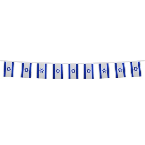 Pavillon Israël guirlande 12 mètres grand format 20 drapeaux az flag polyester