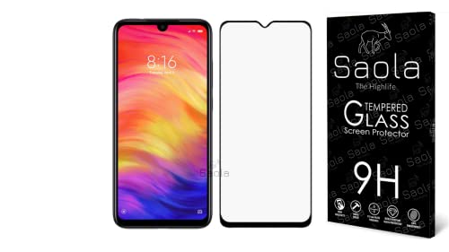 Image of Saola 11D Tempered Glass For Redmi Note 7 / 7S / 7 Pro Smartphone With Free Installation Kit. Full Screen Coverage-6.3 Inches