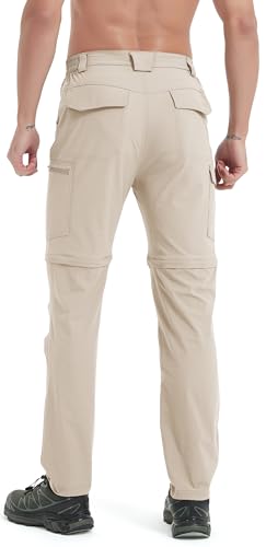 Image of Men's Hiking Pants Convertible Zip Off Lightweight Waterproof Quick Dry Outdoor Fishing Travel Safari Camping