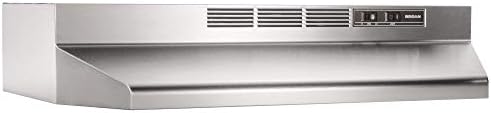 Broan-NuTone 413604 Non-Ducted Ductless Range Hood Insert with Light, Exhaust Fan for Under Cabinet, 36-Inch, Stainless Steel