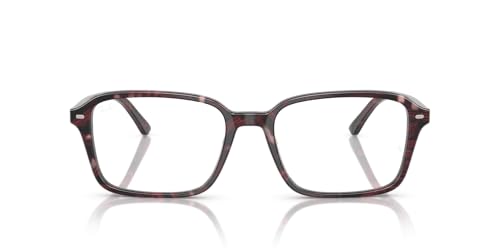 Ray-Ban RX5431F Raimond Low Bridge Fit Square Prescription Eyewear Frames, Transparent Fantasy Violet/Demo Lens, 54 mm