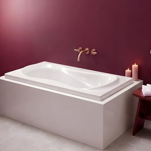 Image of Hindware Trendy Bathtub for Bathroom | ABS Body | Floor Mount | White | Size: 5.00 x 2.51 x 1.56 ft (LxWxH) | 1 Year Warranty | Fixing Kit & Accessories Not Included