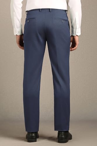 Image of Louis Philippe Men's Slim Fit Everyday Smart Wear Comfort Stretch Work Ready Textured Formal Trouser