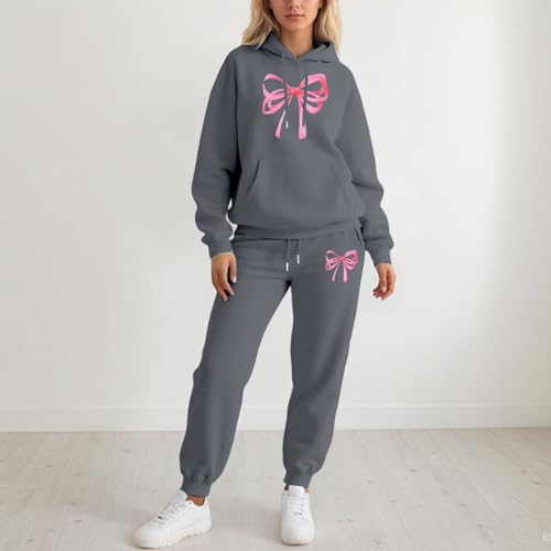 Survêtement décontracté en coton doux avec sweat à capuche ample gris