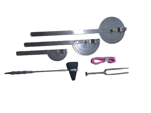MEDIGUARD Goniometer Set of 3 With Percussion Knee Hammer, Tuning Fork 128 Hz And Measuring Tape, Goniometer Set - Image 2 thumbnail