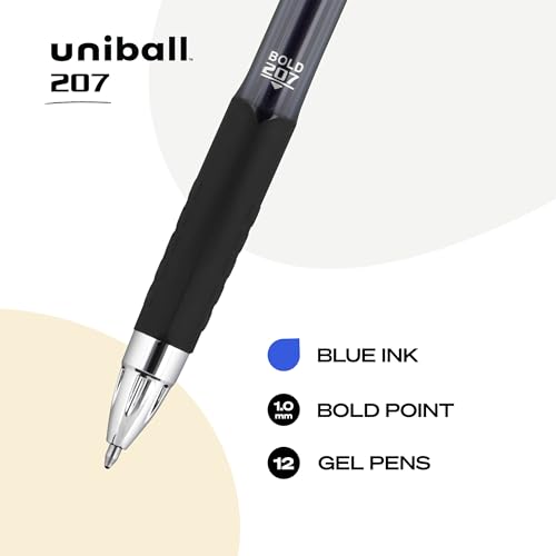 Image of uniball 207 Retractable Gel Pens, Bold Point (1.0mm), Blue (Pack of 144)