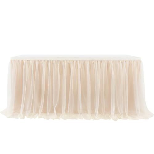 Jupe de table en tulle rigide lavable pour tables de réception - 2