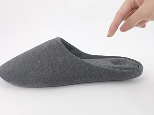ofoot Women's Memory Foam Cotton House Slippers for Summer - Comfortable,Washable Indoor Bedroom Shoes with Non-Slip Rubber Outsoles (Charcoal Grey, US 7-8)3