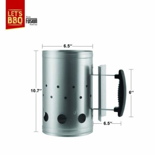Garden Mile BBQ Charcoal Chimney Starter Large Barbecue Coal Chimney Fire Starter Coal Burner Ideal Lighting Charcoal Briquettes BBQ Essentials - Image 3