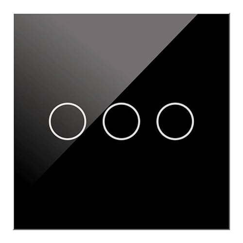 WESA - Regulador Táctil de cristal Negro empotrable Simple, Caja de cristal con pantalla táctil, con material de montaje y con indicador LED