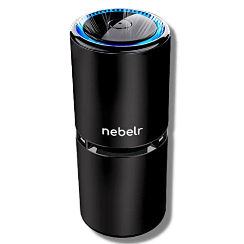 Nebelr Car Air Purifier Ionizer - Premium - Alluminium - Requires No filter replacement - Kills 99.9% Viruses & Removes Dust - Designed in Japan - 2025 - TYPE C - (Black CHARCOAL)