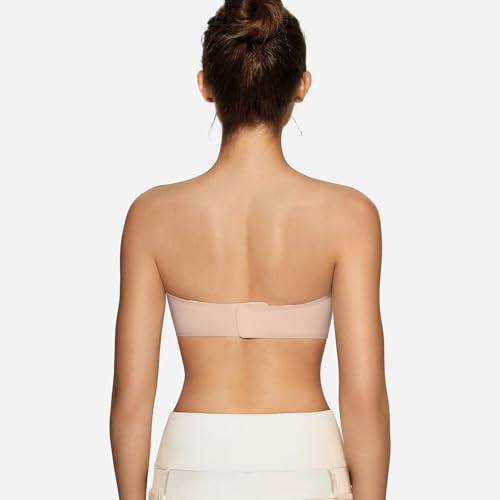 Image of OEAK Womens Strapless Jelly Bras Push Up Padded Bandeau Wireless NUD S Nude
