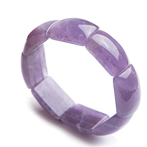 Bracelet Améthyste Quartz perles rectangles violettes, une idée cadeau mixte originale