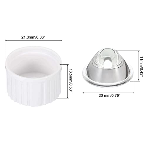 Image of PATIKIL 20mm LED Lens 25 Degree with Plastic Holder, 8 Set Acrylic Optical Lenses for 1W 3W High Power LED Light, White /Transparent