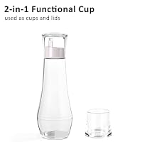 ZOBONETI Mundspülspender aus Glas für Badezimmer, Mundspülspender mit Becher, Mundspülbehälter, Flaschenhalter für Erwachsene/Kinder, 250 ml, 1P – Ansicht 3