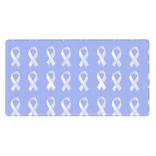 Grand tapis de souris de jeu blanc en caoutchouc avec bords cousus pour ordinateur