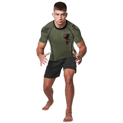 HYPEWAVE Viking Print 3D Never Fade Rash Guard Men, Ultra Soft Compression Shirt UPF 50+ Stretchable Fabric Gift BJJ 5